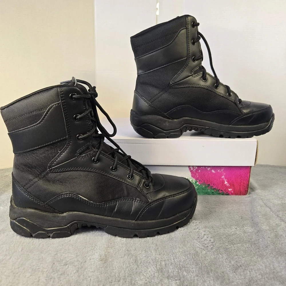 Interceptor Mens Tactical Boots Black Leather Steel Toe ASTM‎ F2413-18